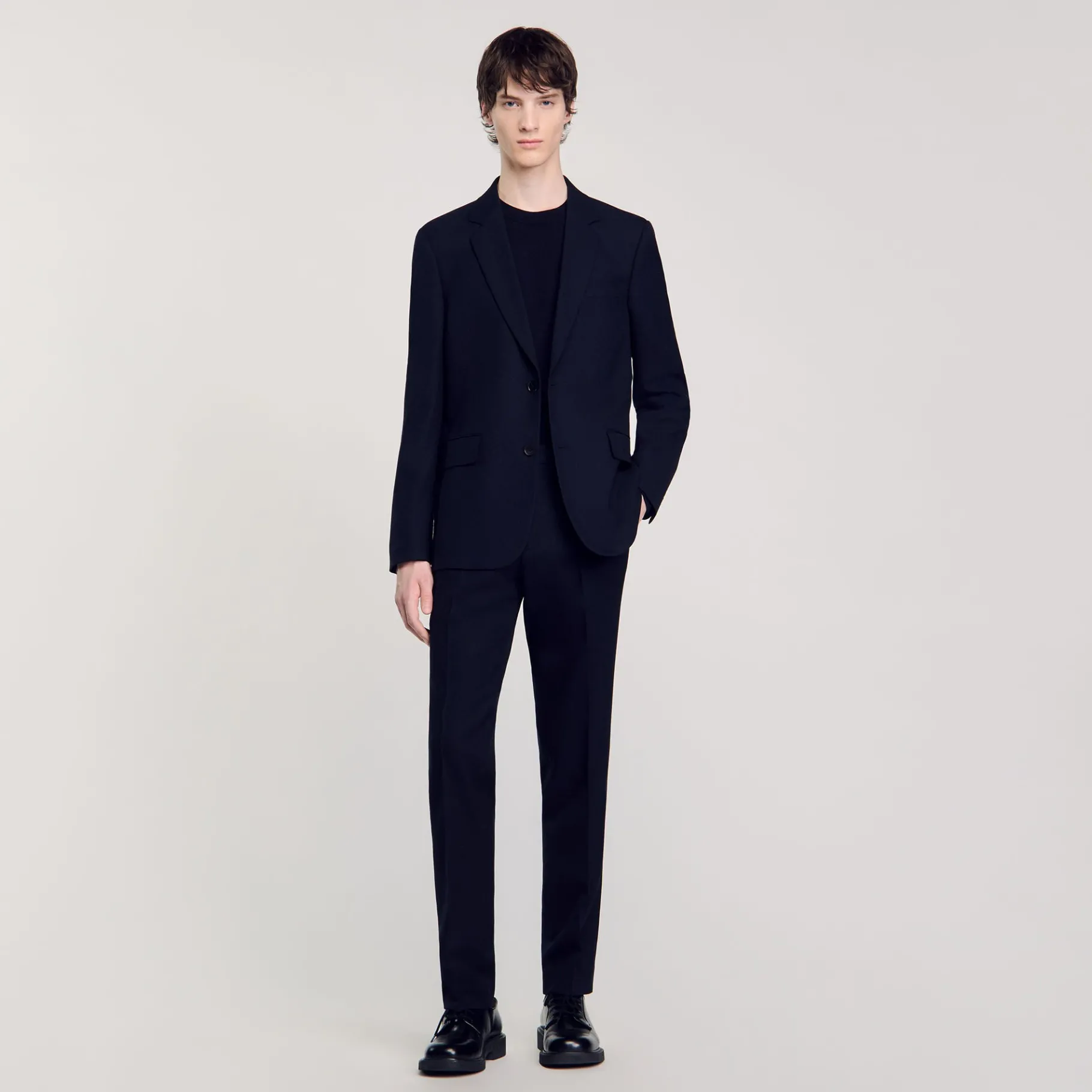 Shop SANDRO Veste De Costume En Laine Marine
