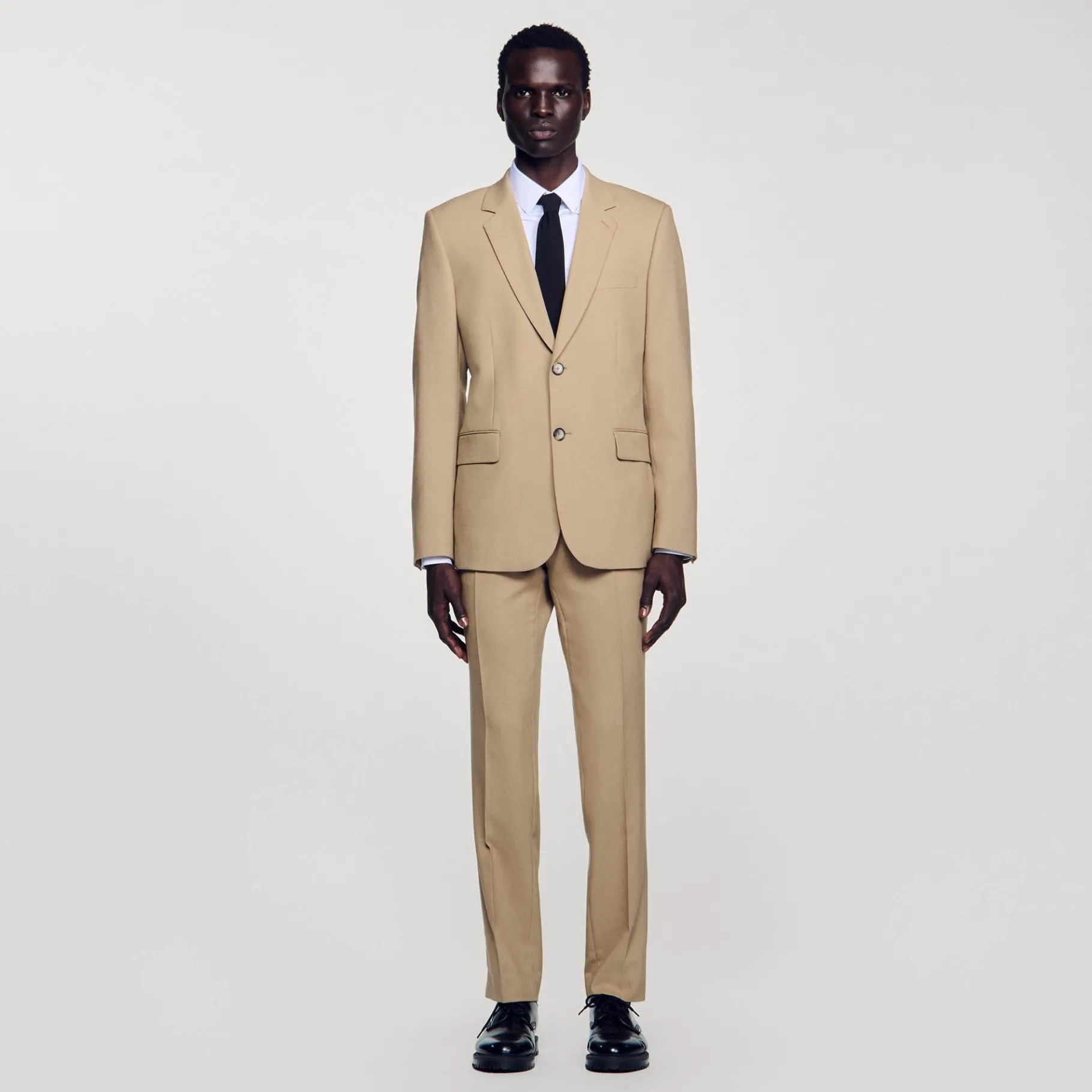 Clearance SANDRO Veste De Costume En Laine Beige