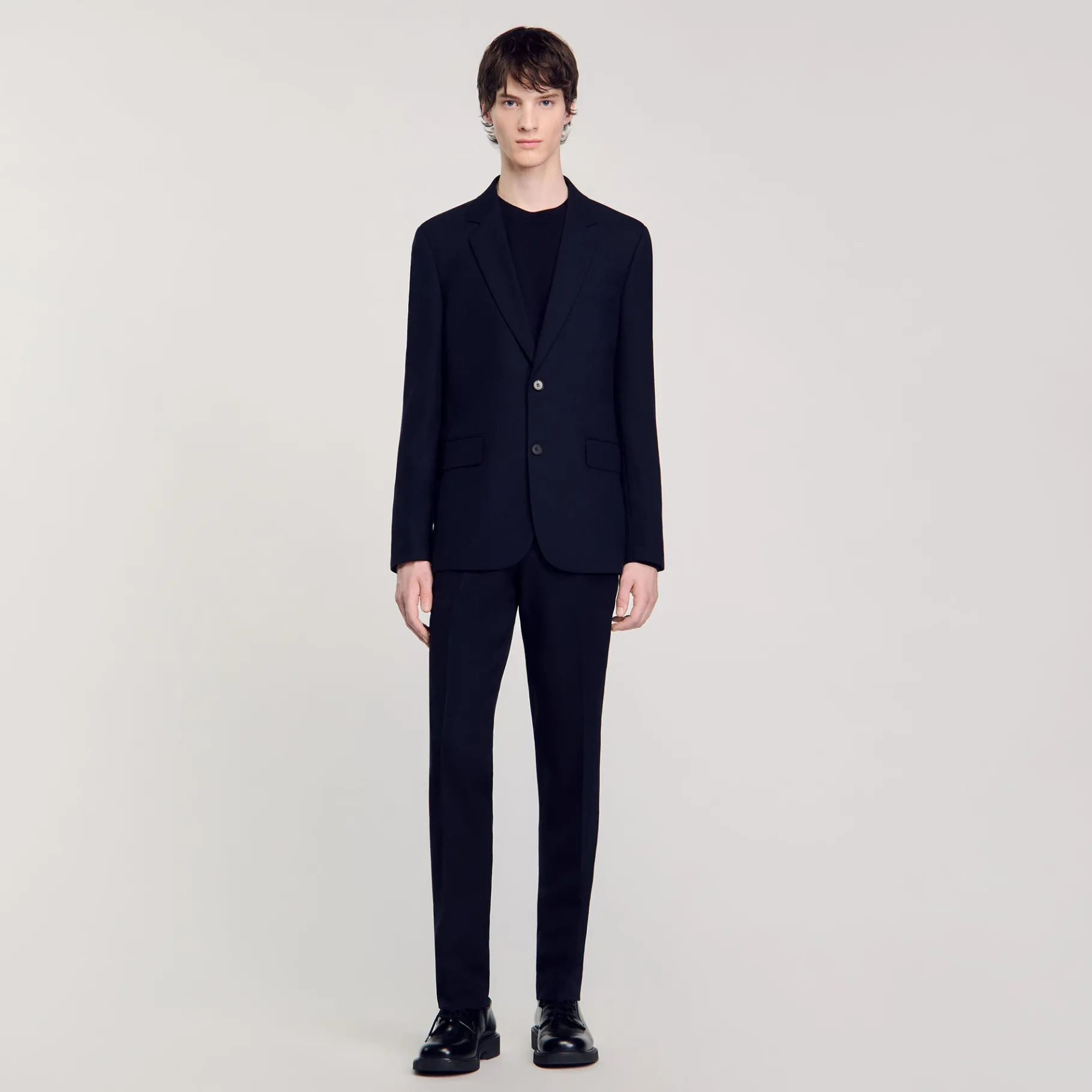 Shop SANDRO Veste De Costume En Laine Marine