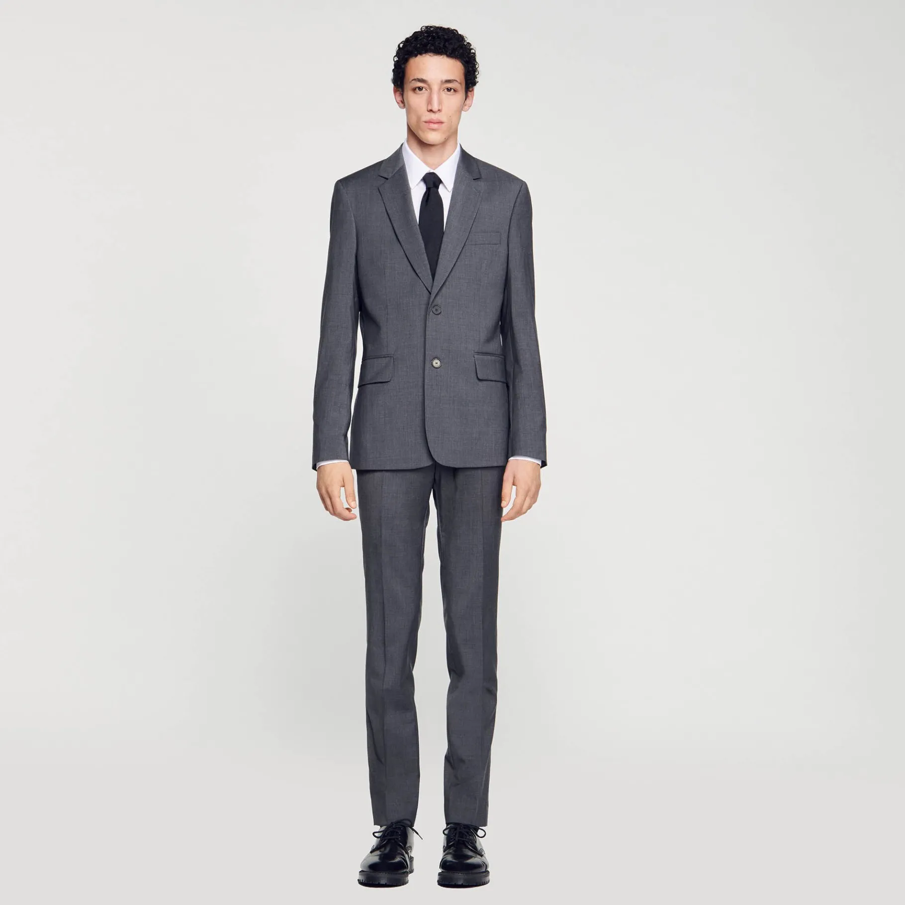 Hot SANDRO Veste De Costume En Laine gris chiné