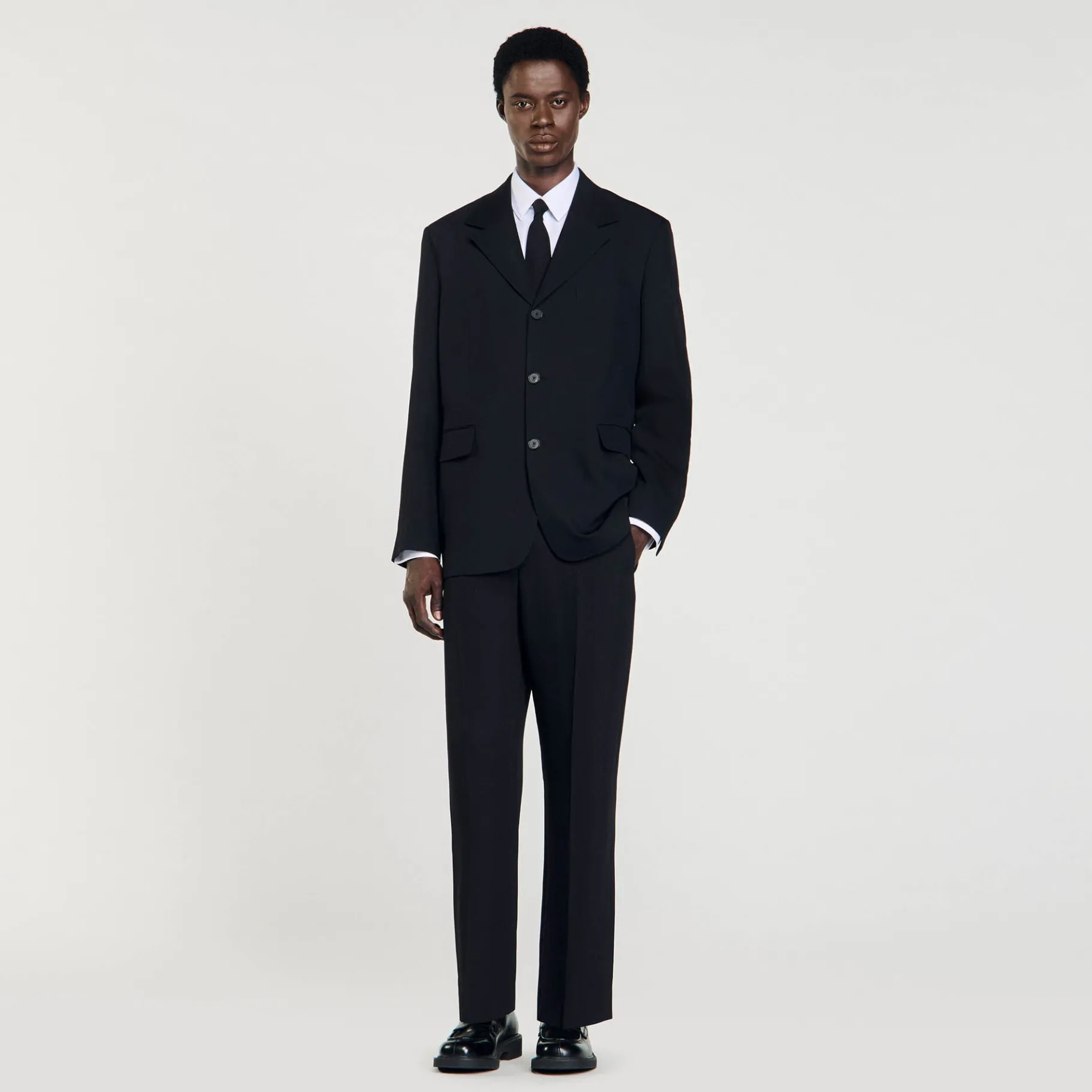 Outlet SANDRO Veste De Costume Oversize Noir