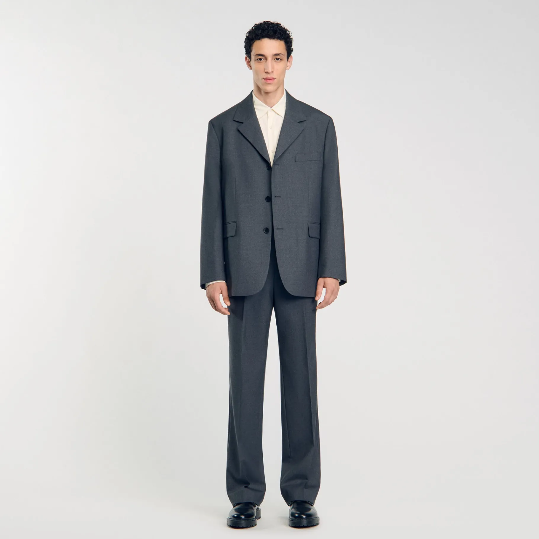New SANDRO Veste De Costume Oversize Gris