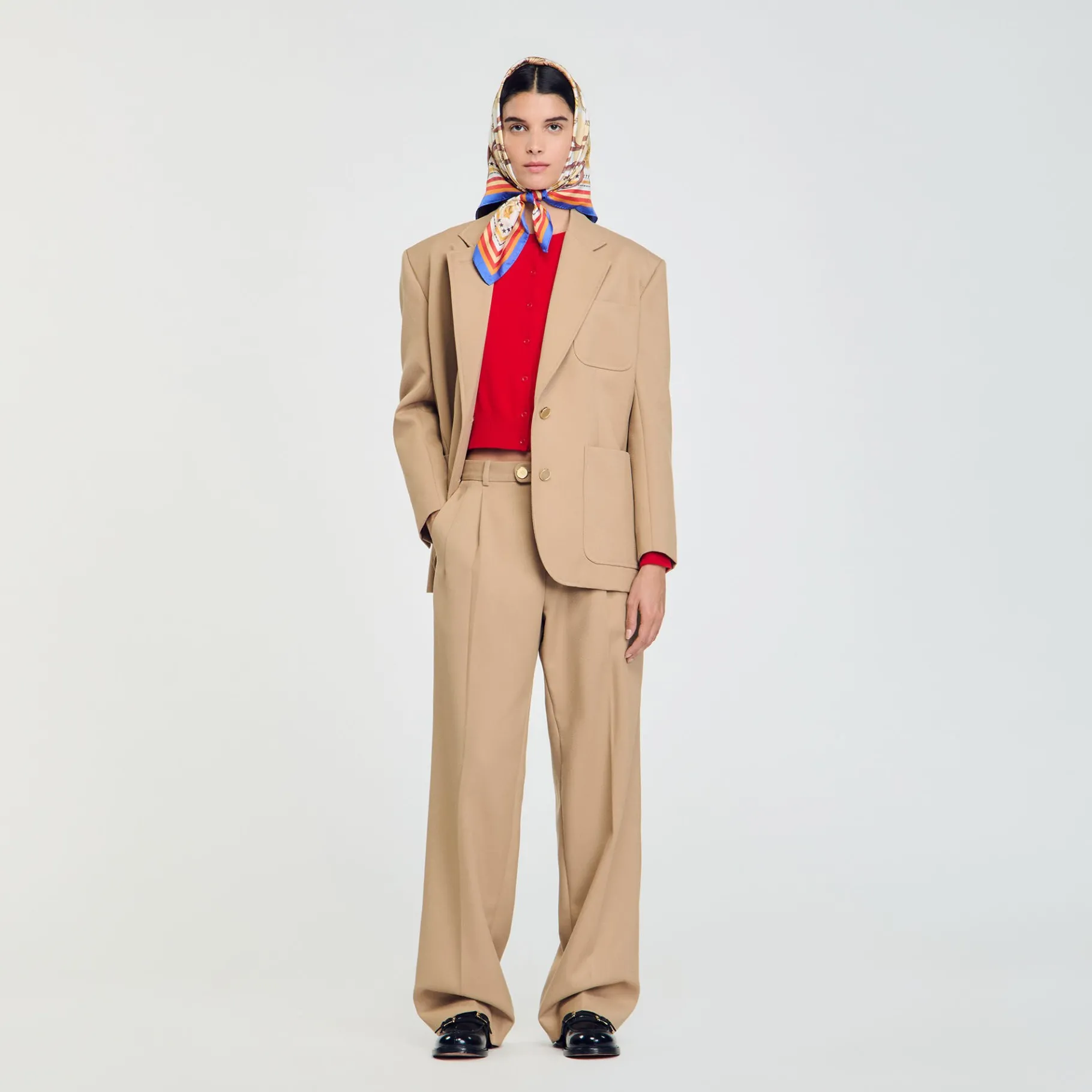 Sale SANDRO Veste De Tailleur Cintrée Sable
