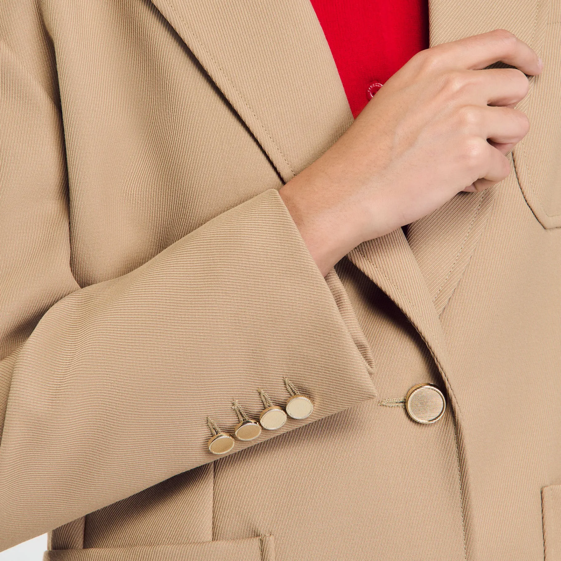 Sale SANDRO Veste De Tailleur Cintrée Sable
