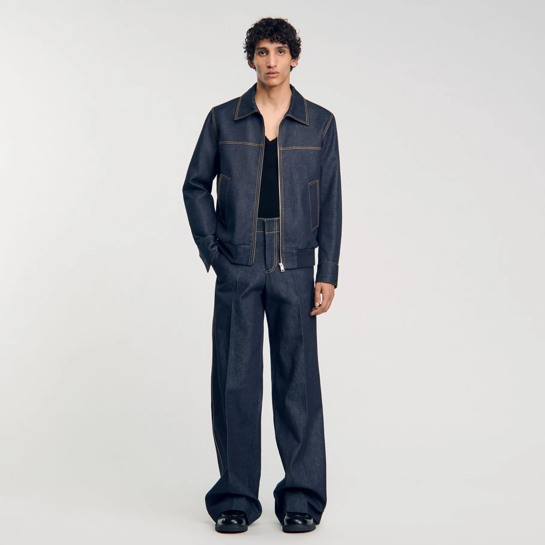 Discount SANDRO Veste En Jean Denim