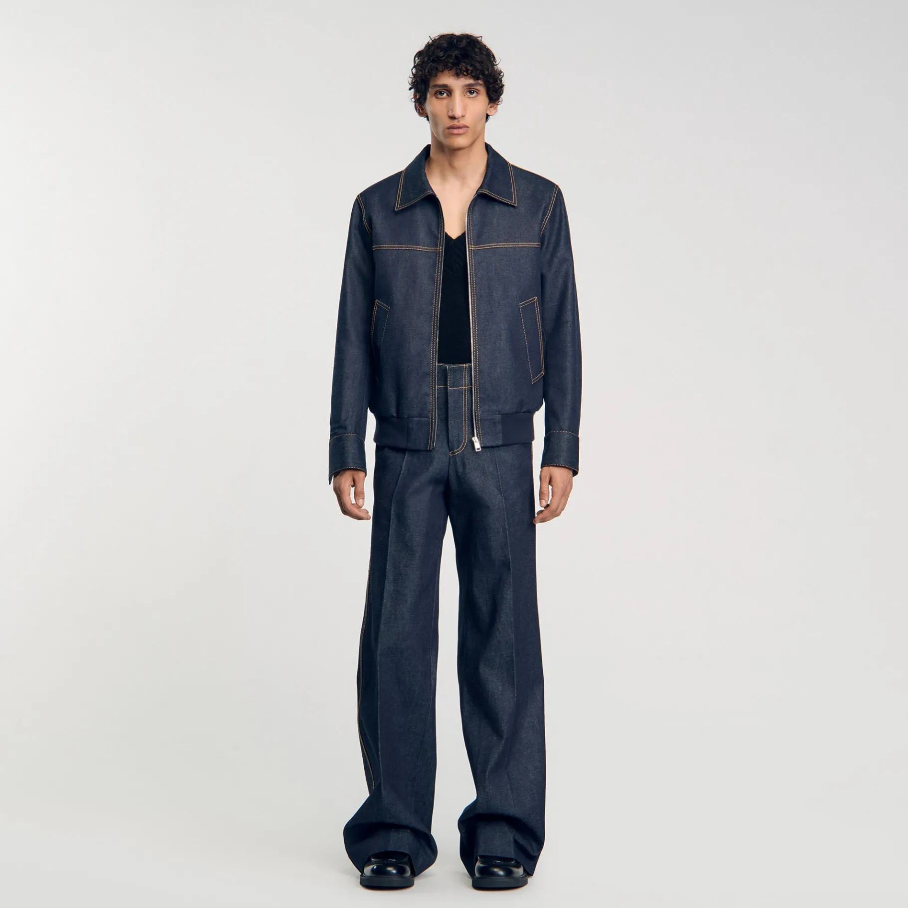Discount SANDRO Veste En Jean Denim