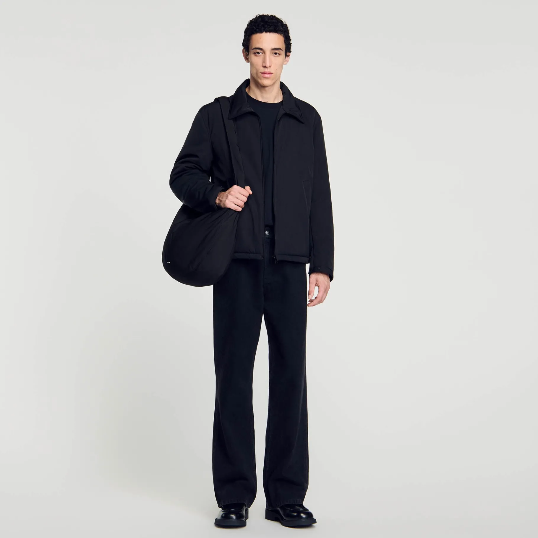 Best Sale SANDRO Veste Zippée Ouatinée Noir