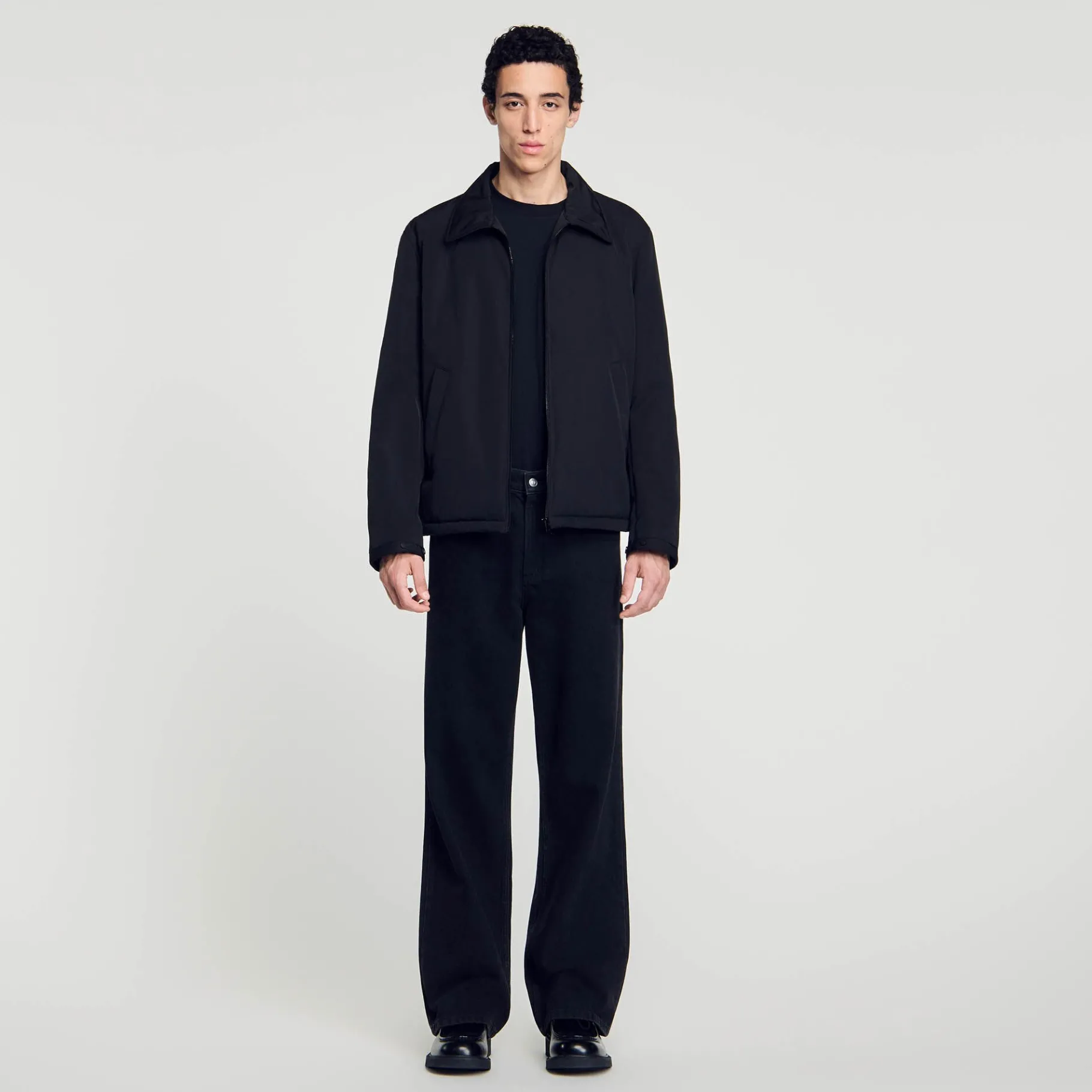 Best Sale SANDRO Veste Zippée Ouatinée Noir